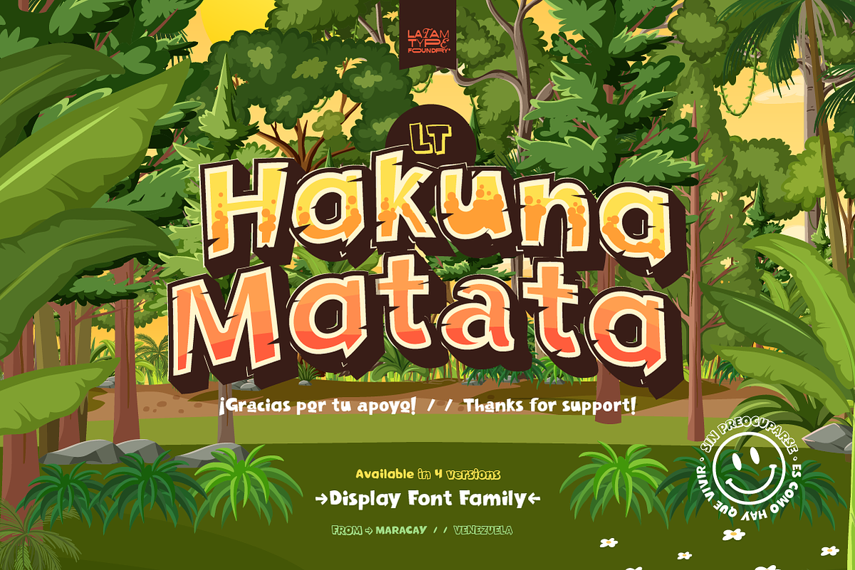 LT Hakuna Matata - Display Font, a Sans Serif Font by NasArt© (Photo 7 of 7)