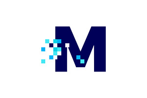 m letter pixel mark digital 8 bit, a Branding & Logo Template by VASTARD STUDIO