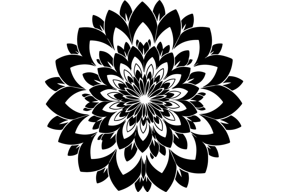 Black Floral Mandala Vector Bundle, a Decorative Illustration by Designer_Momina (Photo 19 of 21)