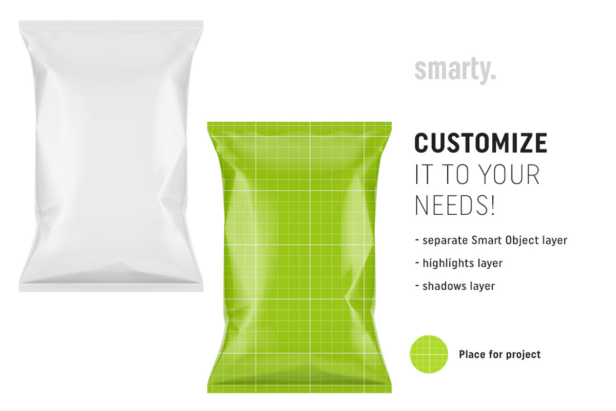 Chips Bag Mockup, a Product Mockup by Smarty Mockups (Photo 2 of 5)