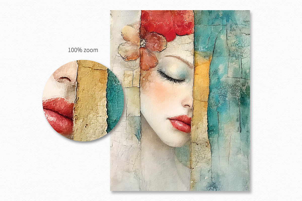 Aqua Bloom Portraits, a Decorative Illustration by rileyBgraphics (Photo 6 of 6)