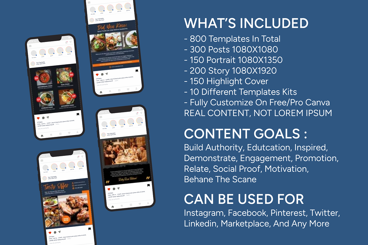Design Bundle Restaurant Template, a Social Media Template by IXIVENCI STUDIO (Photo 2 of 13)