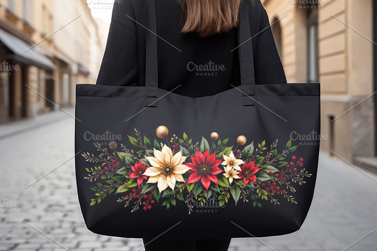 Poinsettia Clipart Bundle, a Seasonal Illustration by GalaDesign03 (Photo 8 of 9)