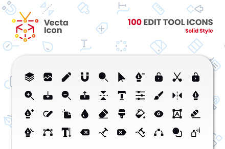 Edit Tool Icon Pack, a Solid Icon by vectaicon