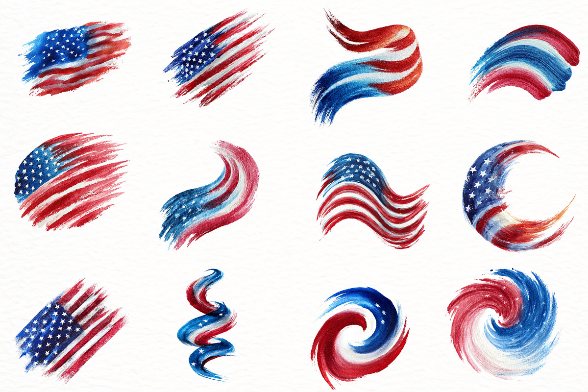 Patriotic American Brushtrokes Clipa, an Illustration by Designworld (Photo 3 of 8)