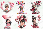 Whimsical Valentine Girl With Balloo, an Illustration by Creative Art (Thumbnail 6 of 9)