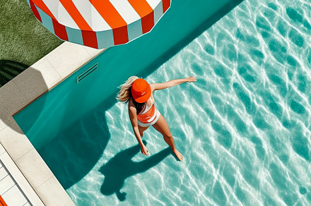 Girl in the pool from above, a Person Photo by huertas19
