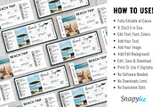 Beach Vacation Trip Ticket Template, an Invitation Template by Snapybiz (Thumbnail 8 of 10)