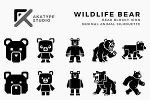 Wildlife Blocky Bear, a Solid Icon by Akatype Studio