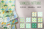Watercolor cute dinosaurs set, an Animal Illustration by svetodesign (Thumbnail 4 of 8)