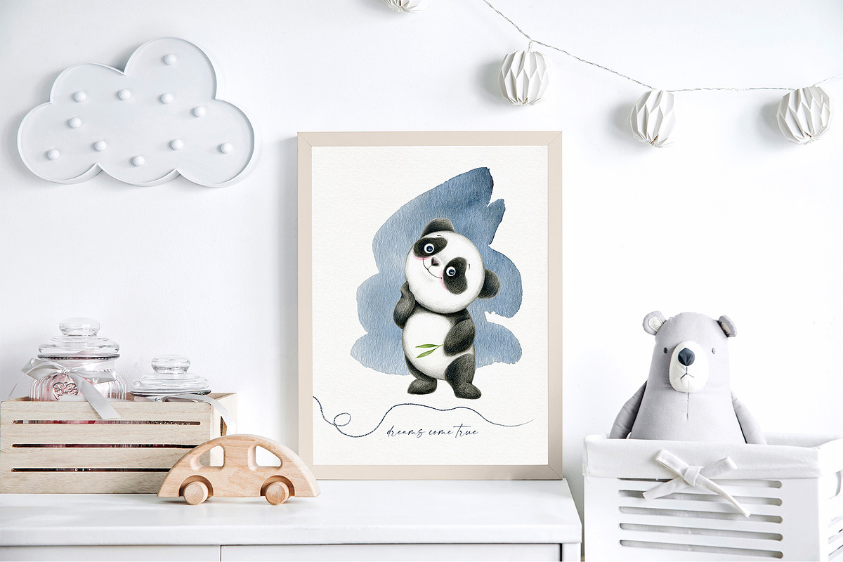 Funny Panda - color pencil clipart, an Animal Illustration by KatsiarynaKa (Photo 16 of 16)