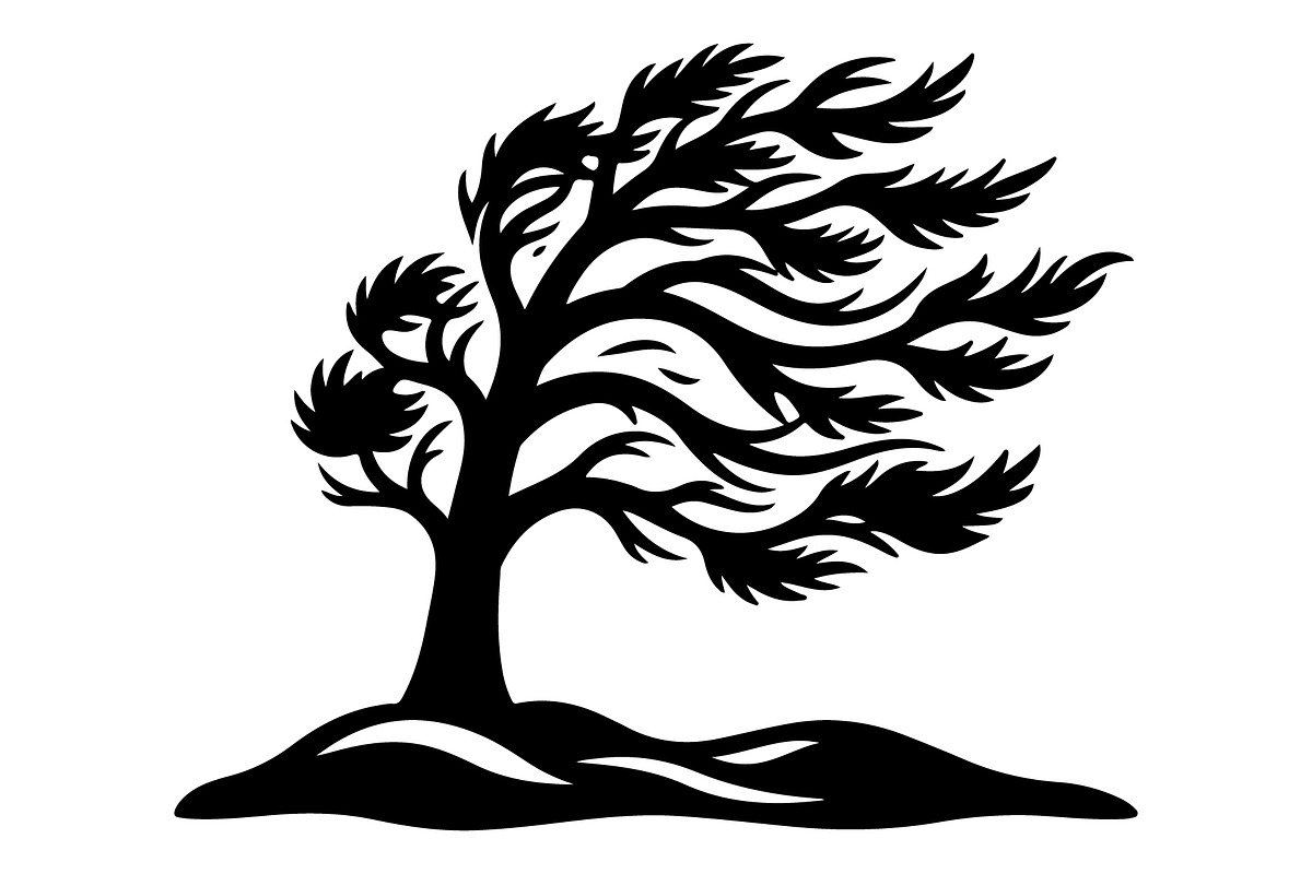 Windblown Tree Silhouette, an Object Graphic by Gfx_Store (Photo 7 of 16)