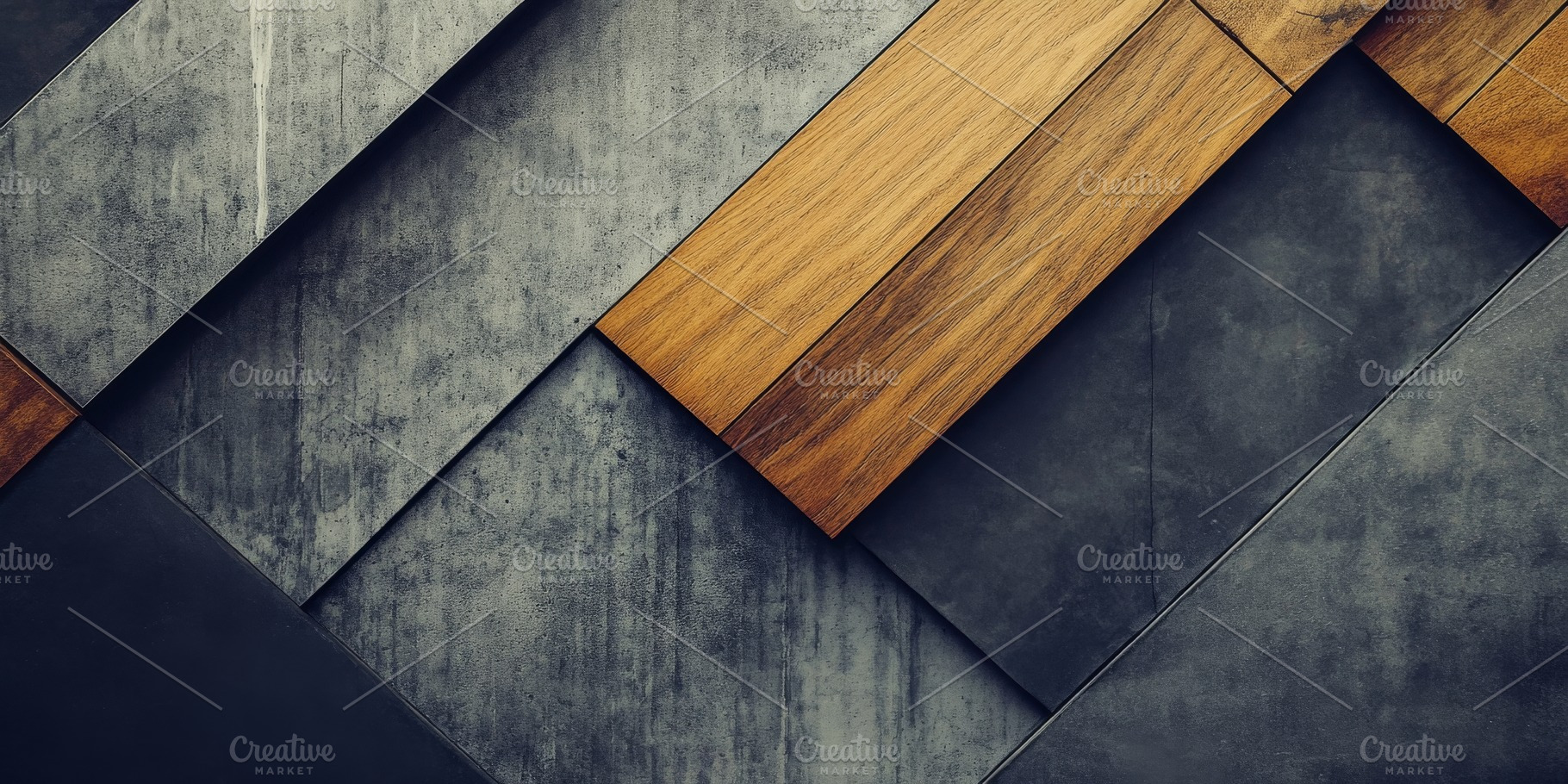 Modern Geometric Wood and Concrete, an Arts & Entertainment Photo by Ocean Digital Art