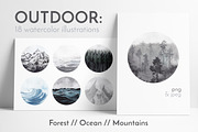 OUTDOOR: watercolor collection, an Illustration by Lana Elanor (Thumbnail 1 of 5)