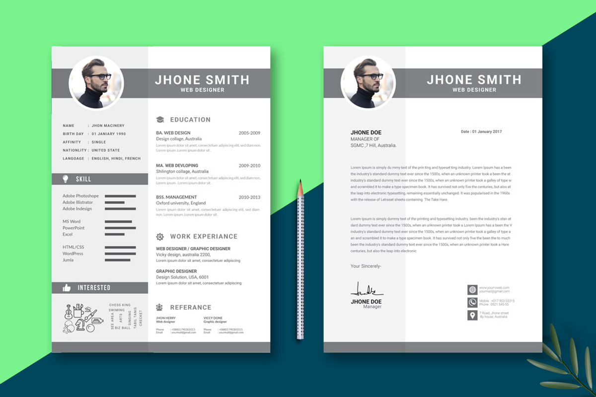 Modern Resume Design Template, a Flyer Template by BrandlyTemplate (Photo 3 of 3)