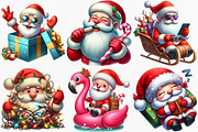 Watercolor Funny Santa Claus Clipart, an Illustration by Canvas Craft (Thumbnail 3 of 8)