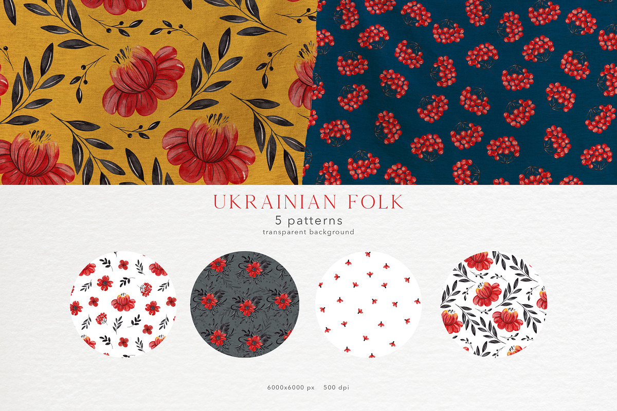 Ukrainian Folk. Watercolor flowers, an Illustration by Ooh Lily (Photo 6 of 12)