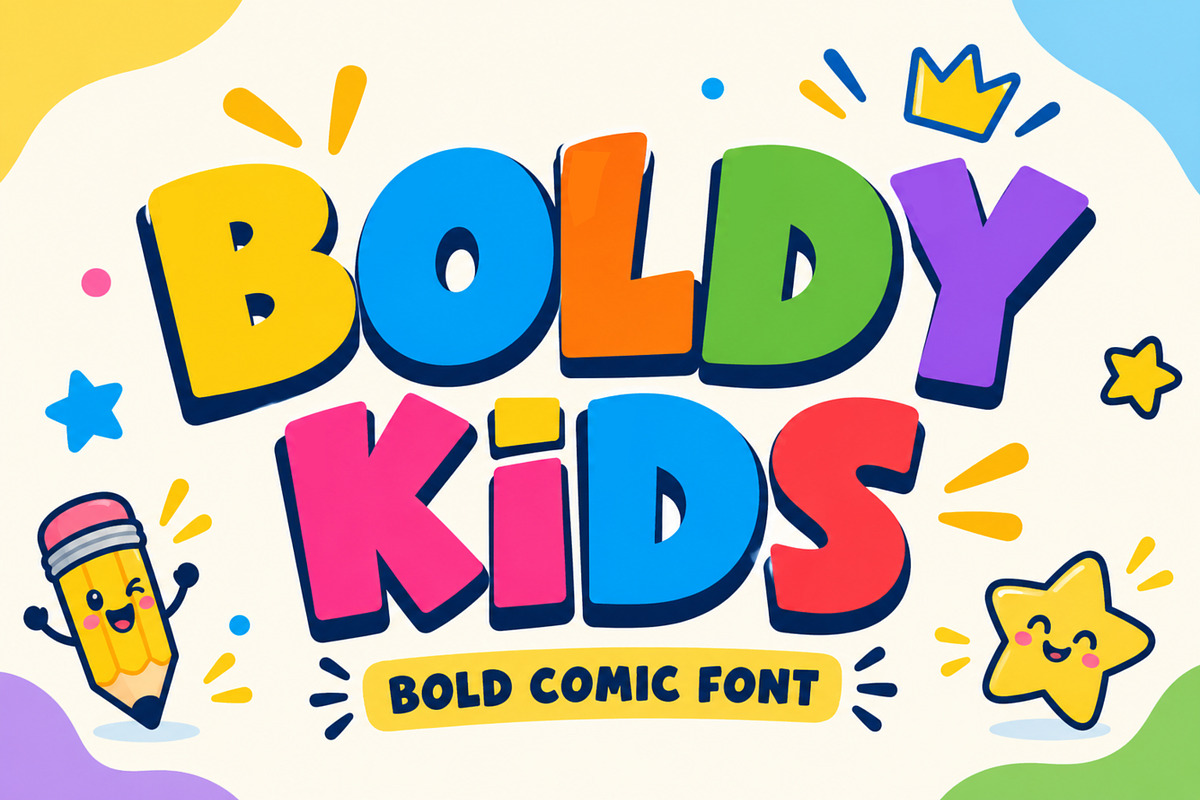 Boldy Kids - Playful Font, a Sans Serif Font by Limited.studio (Photo 1 of 5)