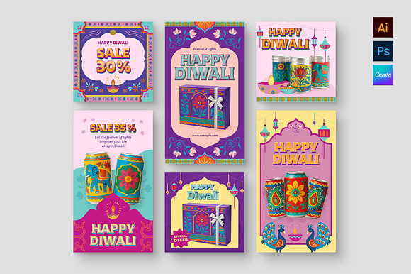 Diwali Social Media Post Templates preview 6