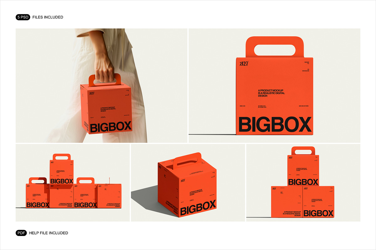 Paper Box Mockup Set, a Packaging Mockup by Renderteam (Photo 2 of 11)