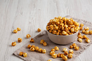Homemade Caramel Popcorn in a Bowl, side view. Copy space., a Food & Drink Photo by LiudmylaChuhunova (Thumbnail 2 of 2)