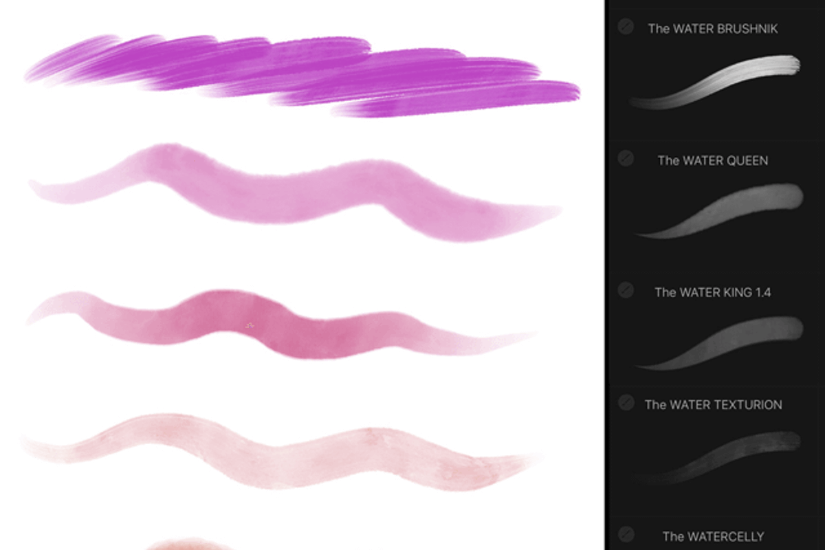 70+ Watercolor & Wet Paint Brushes, a Brush Add-On by Georg's Procreate Brushes (Photo 14 of 19)