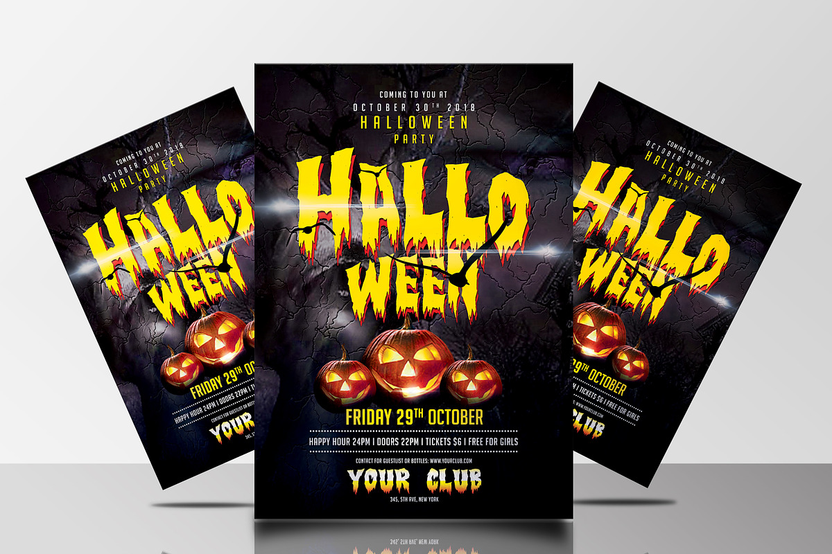 Halloween Party Flyers Bundle, a Flyer Template by AfzaalGraphics (Photo 16 of 19)