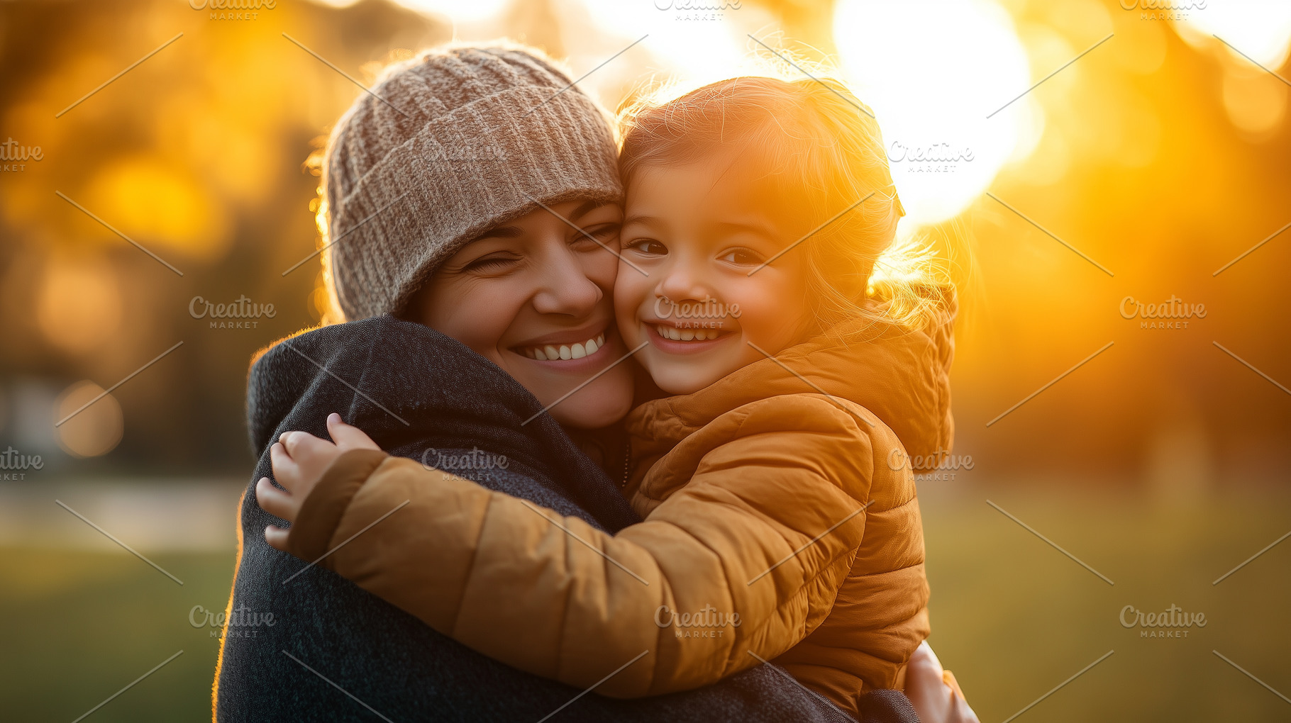 Mom hugging her child in park, a Person Photo by MistyDay