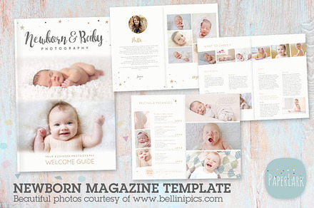 PG023 Newborn Photography Magazine, a Magazine Template by Paper Lark