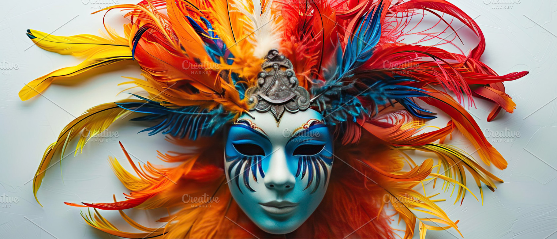 Festival masks,  beautiful  colorful, a Photo by LOGOCREATIVE