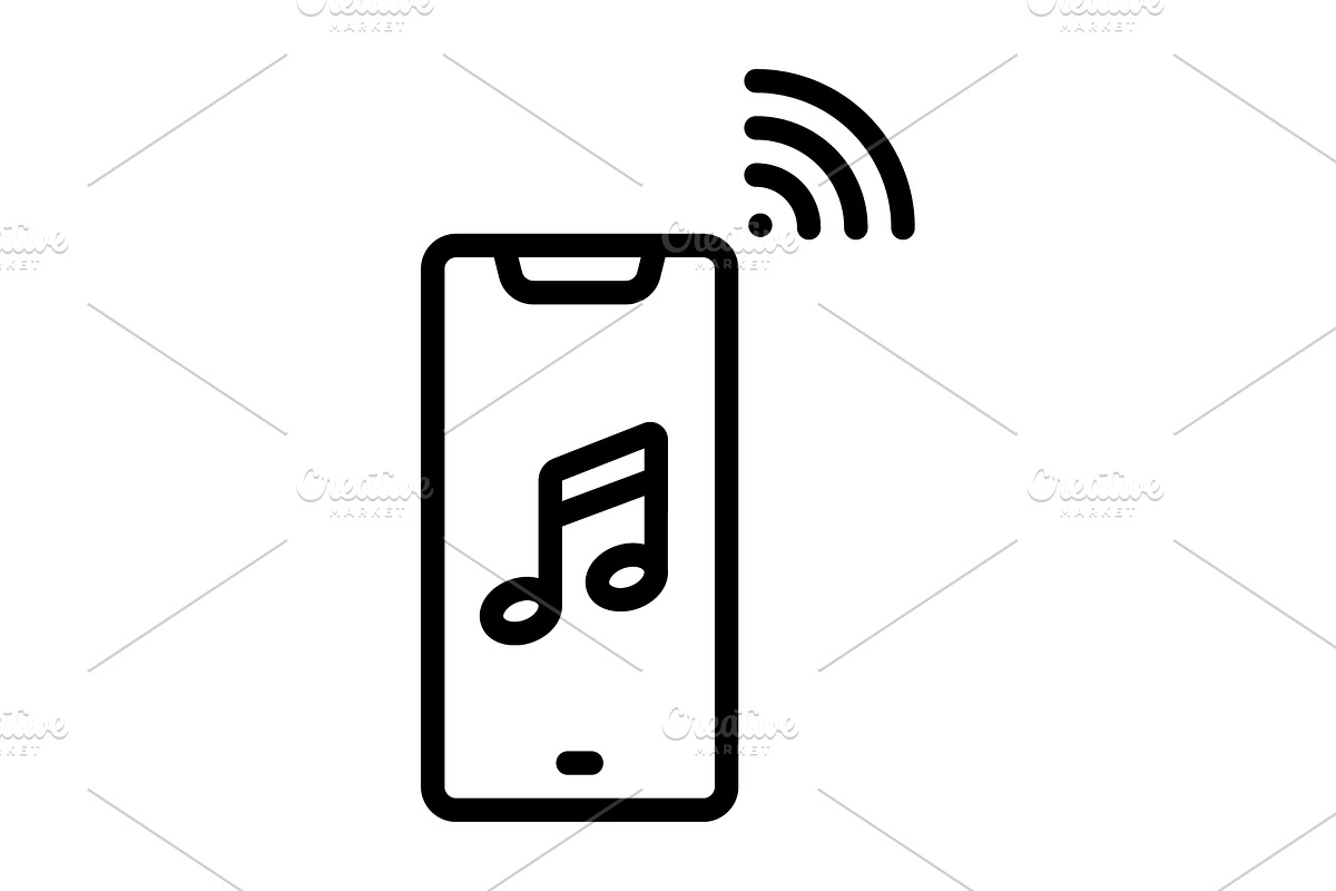 Wifi phone black icon, an Outline Icon by Creative priyanka
