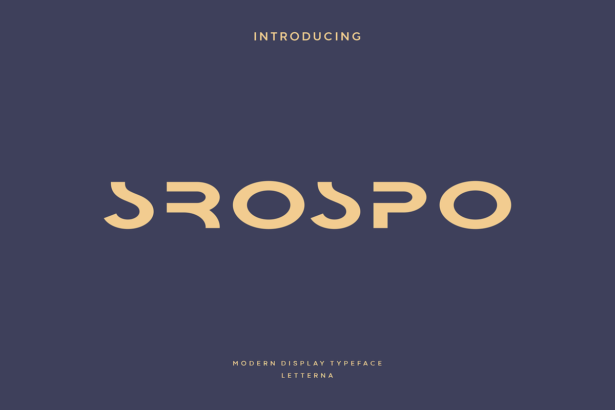 Srospo - Modern Futuristic Typeface, a Sans Serif Font by Letterna (Photo 1 of 4)