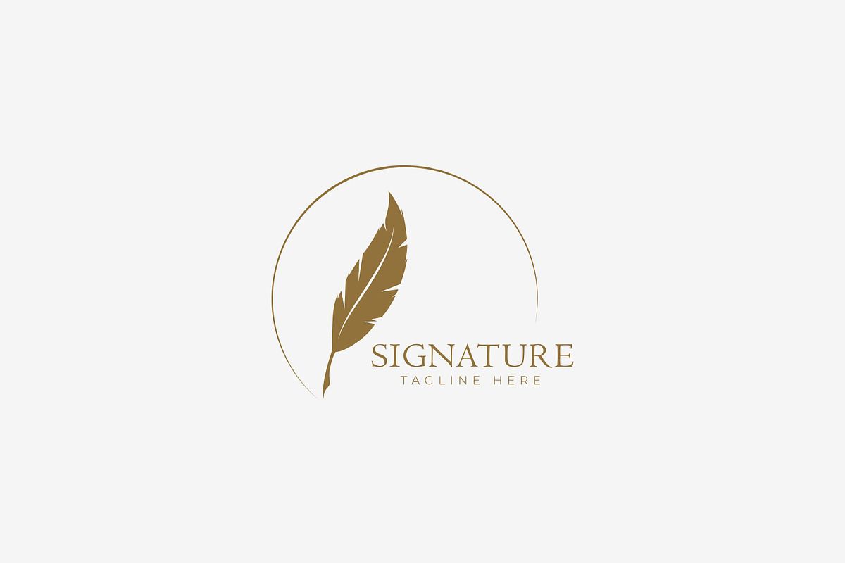 Feather Pen Signature Luxury Logo, a Branding & Logo Template by Signatoro (Photo 1 of 3)