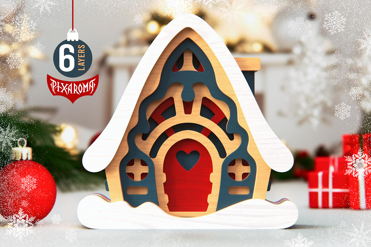 Cute Houses Bundle | 3D Layered SVG, a Decorative Illustration by pixaroma (Photo 6 of 8)