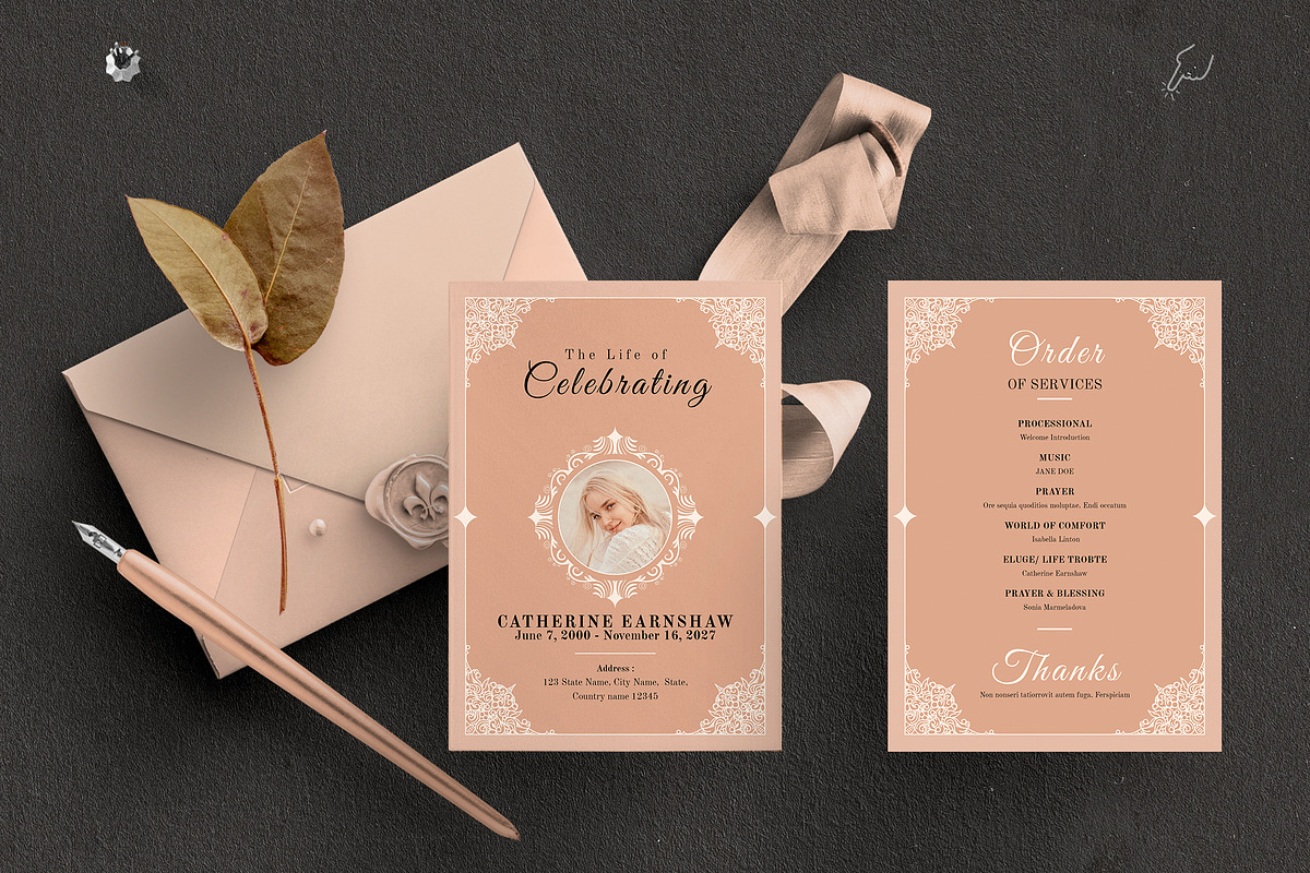 Elegant Funeral Program Template