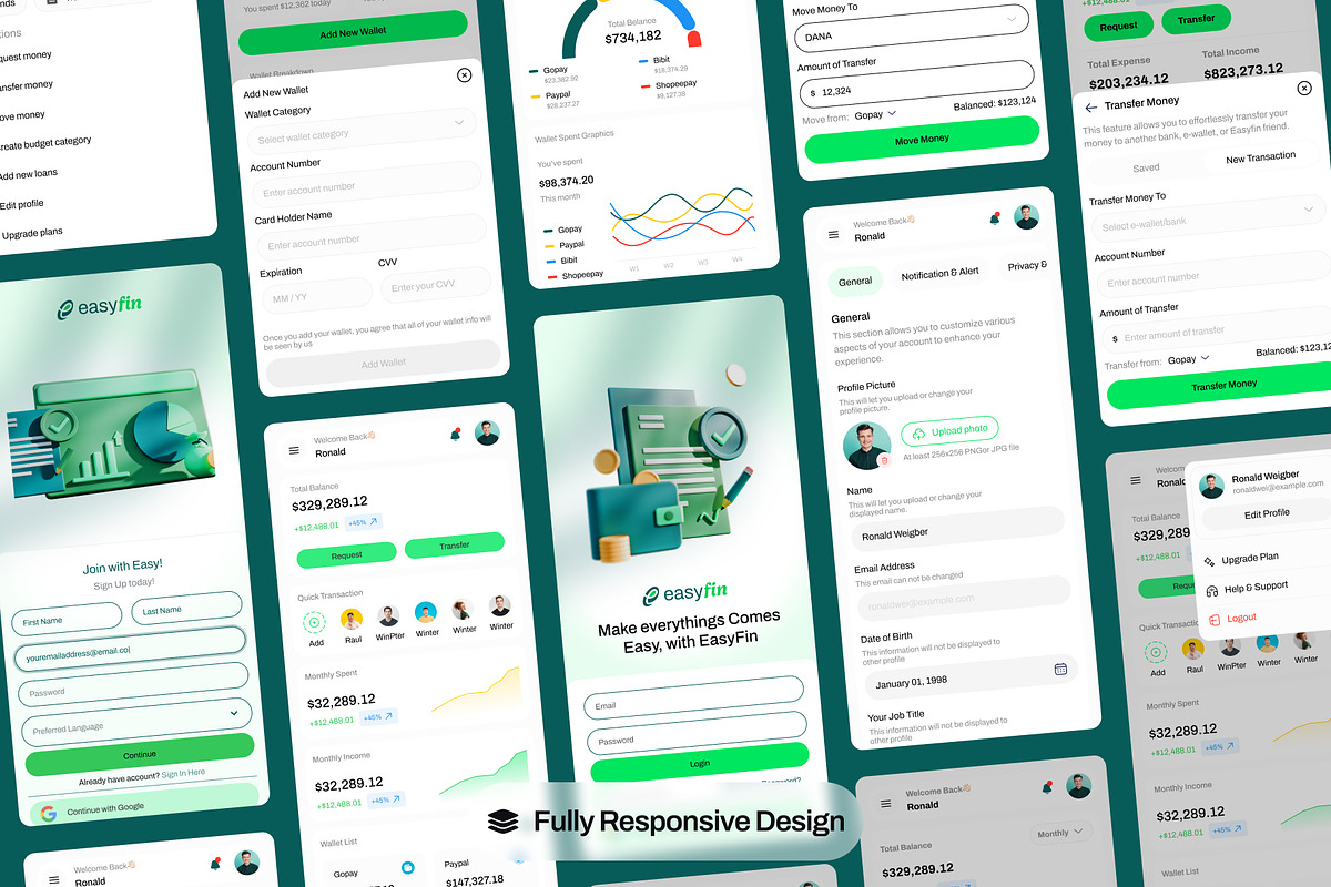 EasyFin - Finance Dashboard UI Kit, an UI Kit Template by Semusim Visual (Photo 4 of 8)
