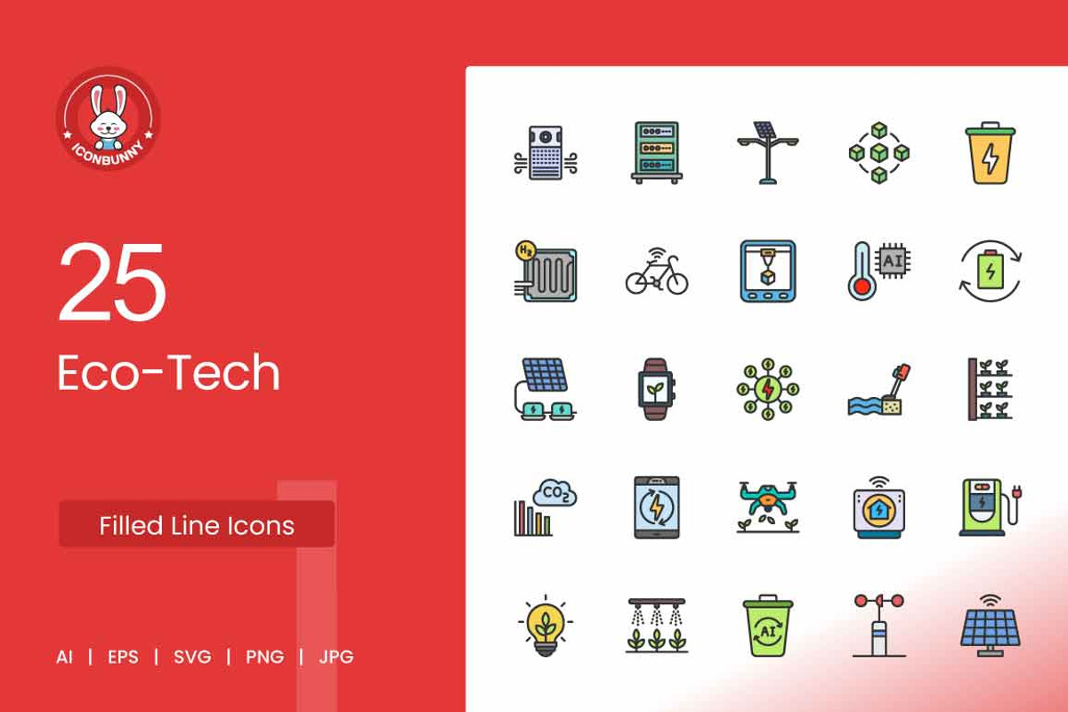 Eco-Tech Filled Line Icons, an Icon by IconBunny (Photo 1 of 2)