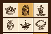 Vintage Egypt Illustrations, a Person Illustration by Creative Stall (Thumbnail 8 of 9)