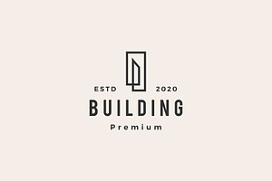 Building Hipster Vintage Logo Vector