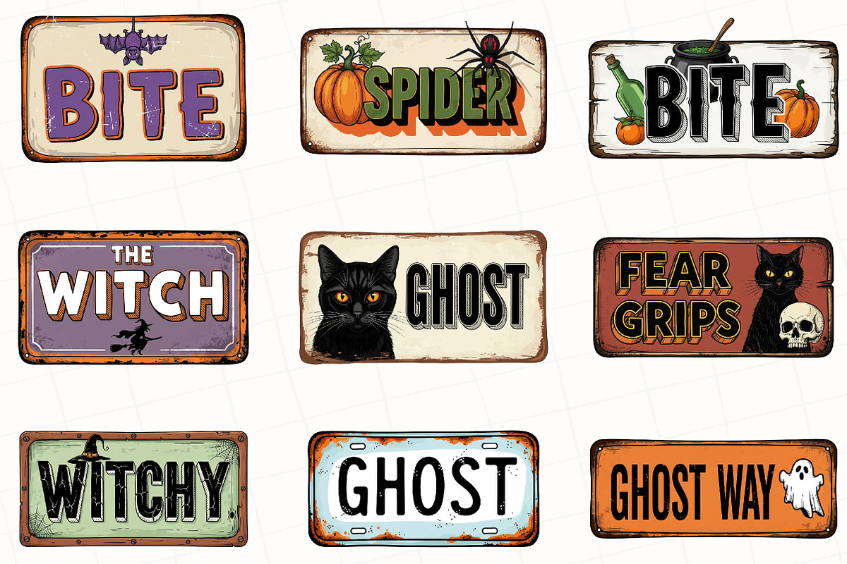 Vintage Rustic Halloween Sublimation, an Illustration by OK Design (Photo 2 of 4)