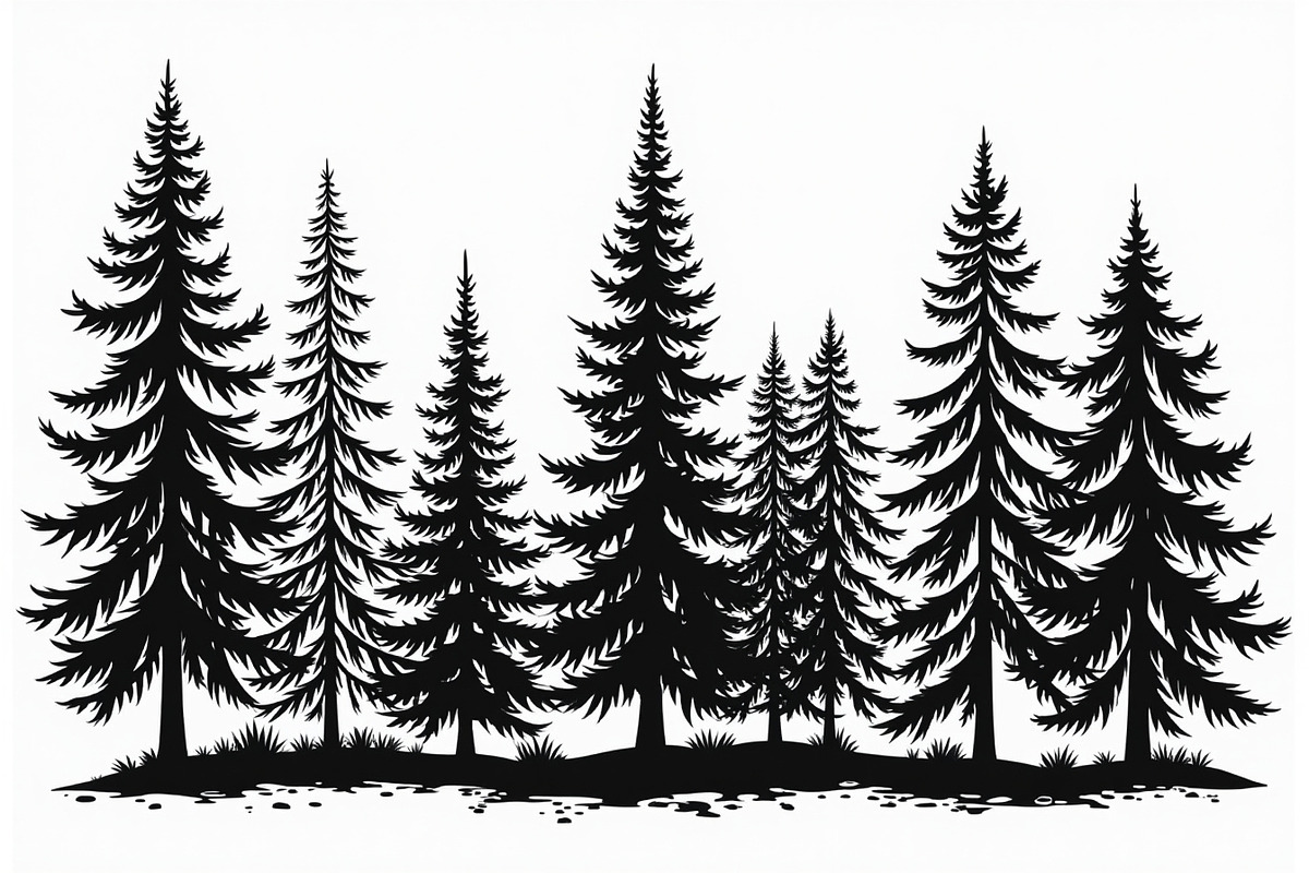 Majestic pine trees silhouette, an Illustration by Amazin_art (Photo 2 of 11)