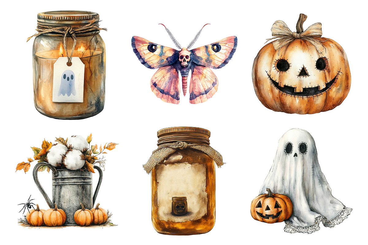 Soft Rustic Halloween Clipart, an Illustration by Daily.Designs (Photo 3 of 5)