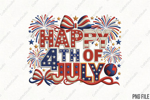 Happy 4th of July PNG, an Illustration by CraftArtStudio