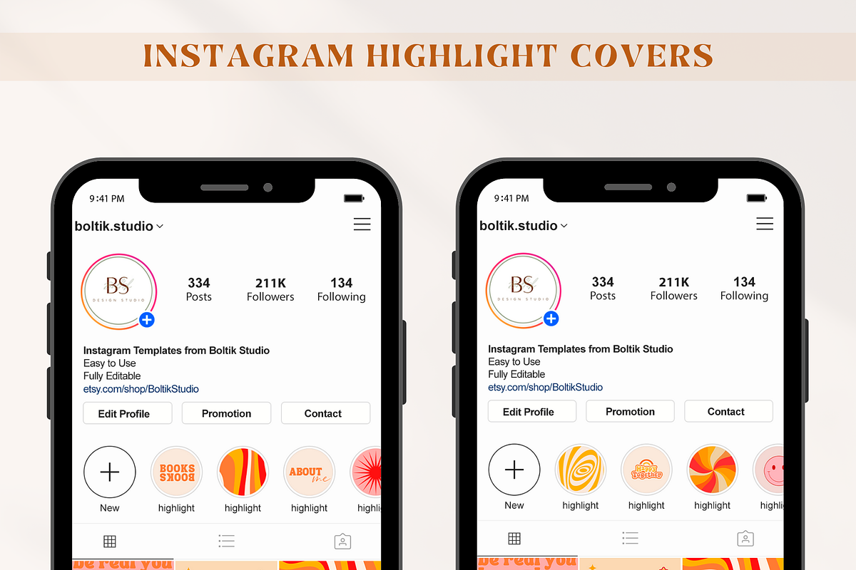 Retro Instagram Highlight Covers, a Social Media Template by Boltik Studio (Photo 7 of 11)