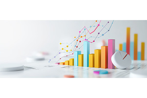 Vibrant bar graphs of financial, a Finance Illustration by BazziBa♥