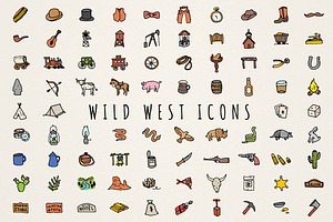 Wild West Icons Clipart Set