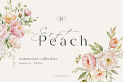Soft Peach Watercolor Floral Clipart, a Decorative Illustration by Primrose Blume (Thumbnail 1 of 6)