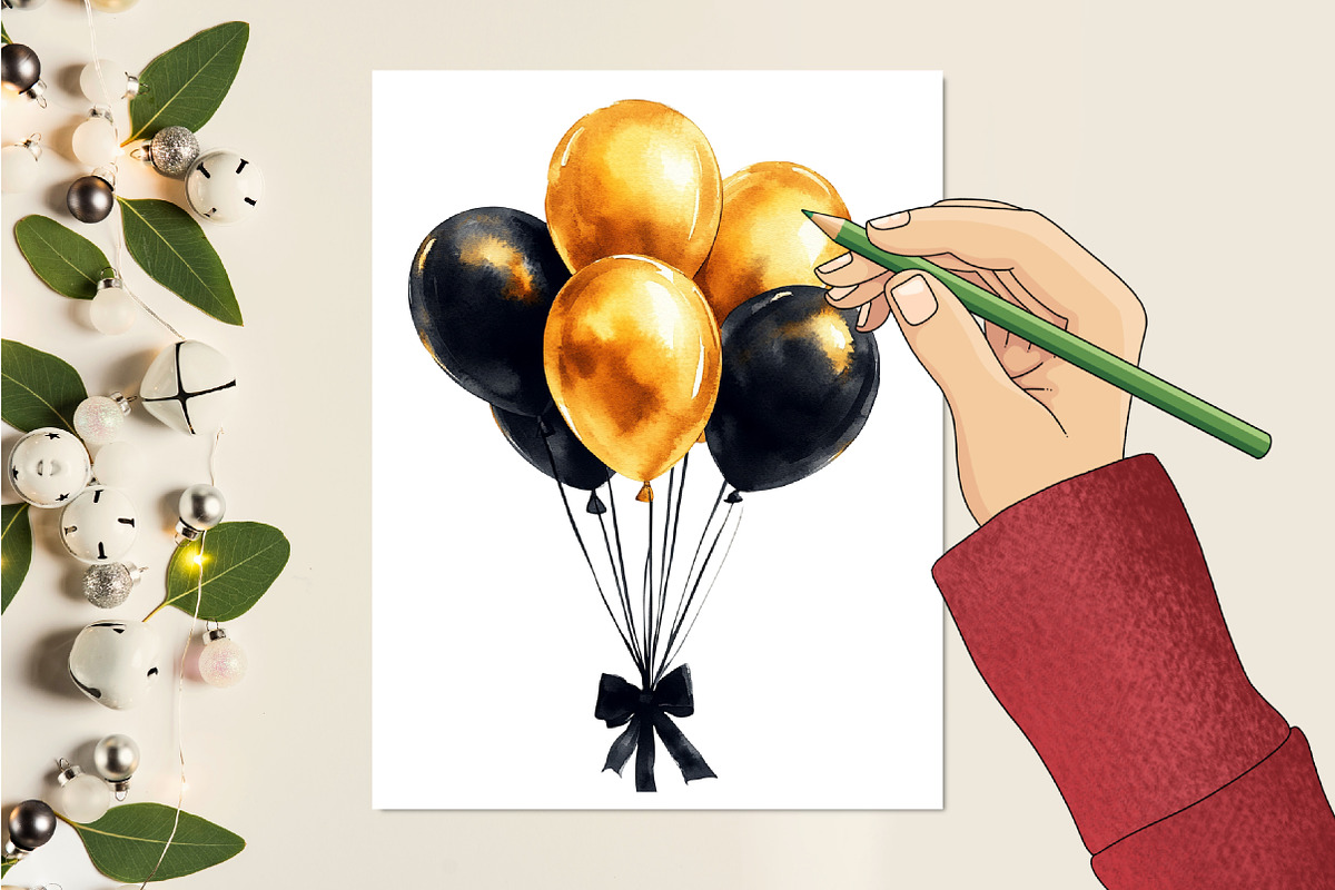 Luxury Black Kids Birthday Clipart, an Illustration by RobertsArt (Photo 6 of 7)
