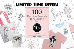 Fashion Animals Bundle - 100 In 1