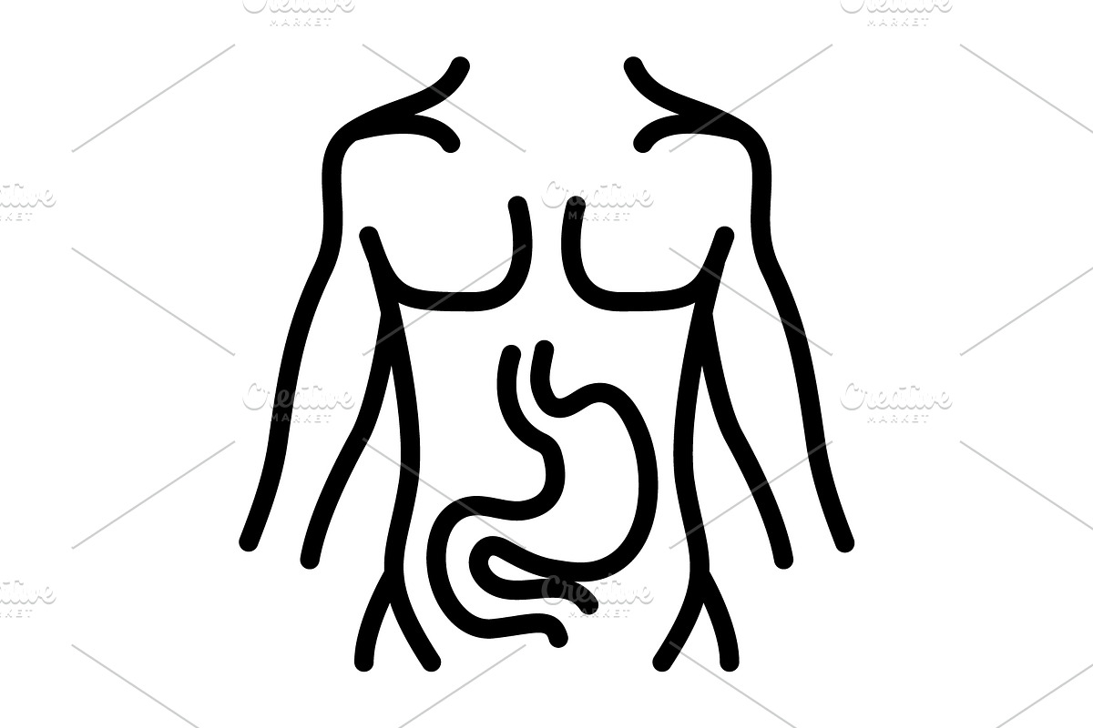 Stomach belly mix icon, an Outline Icon by Creative priyanka